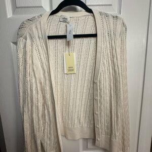Wilfred Ivory Open Knit Cardigan